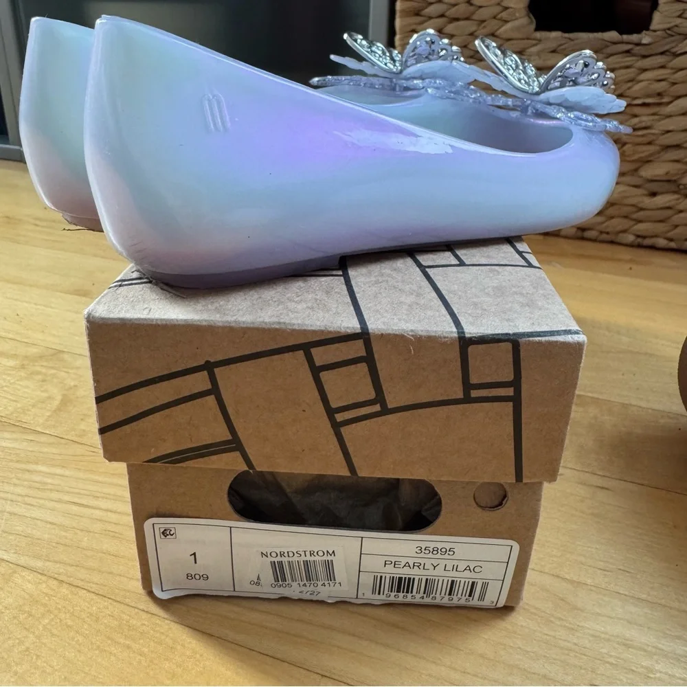 Mini Melissa Lavender Butterfly Ballerinas